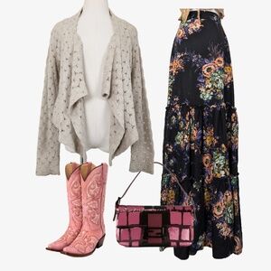 sandwich_ Crochet Cardigan Wrap Open Front Long Sleeve